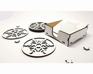 Sada podtácků sněhové vočky - bílé